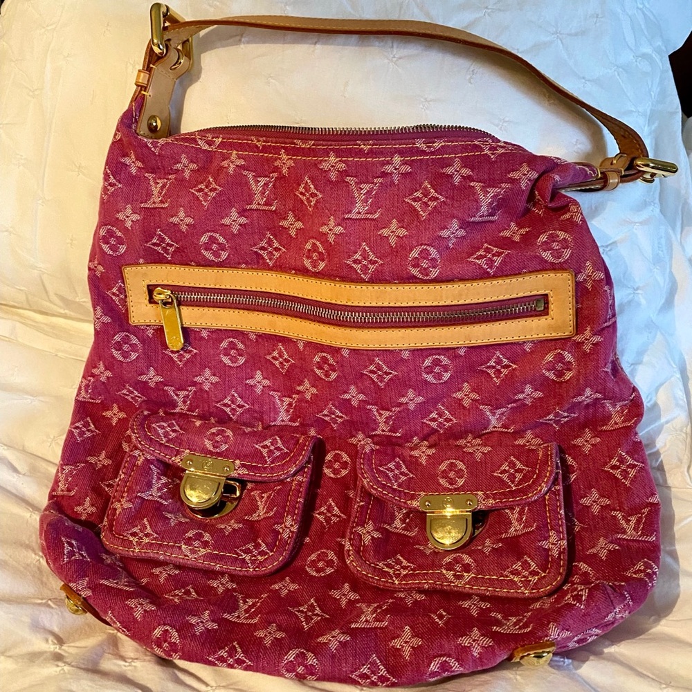 Louis Vuitton Pink Monogram Denim Baggy GM